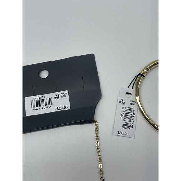 The Limited Gold Tone Knot Carved Necklace With Matching Bracelet New - Picture 6 of 7